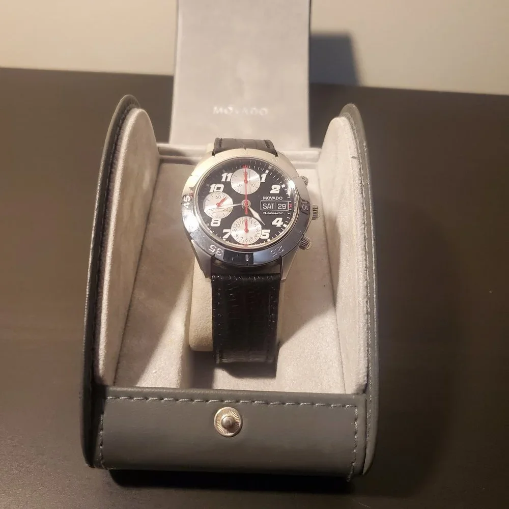 Vintage Movado Kingmatic Valjoux 7750 Automatic Chronograph Watch RARE - Picture 3 of 3